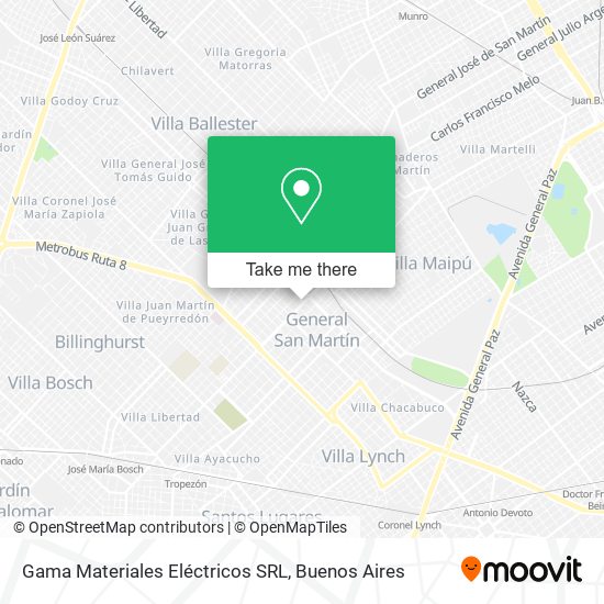 Mapa de Gama Materiales Eléctricos SRL