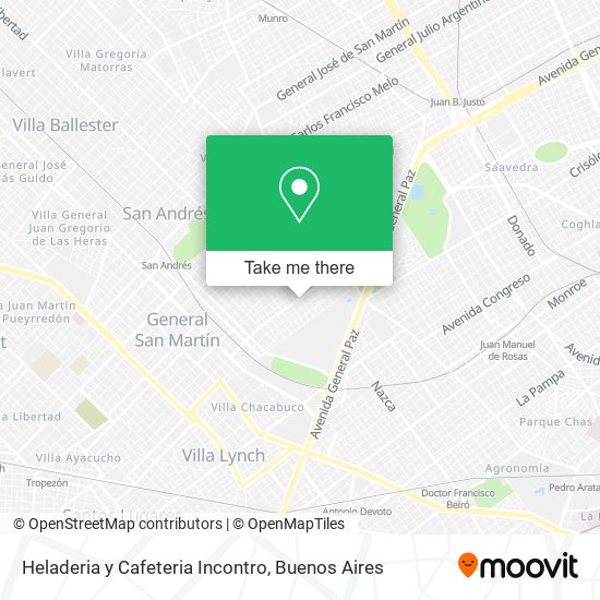 Heladeria y Cafeteria Incontro map