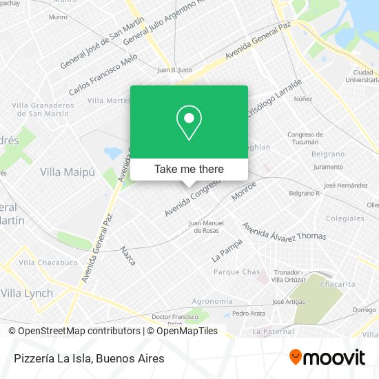 Mapa de Pizzería La Isla