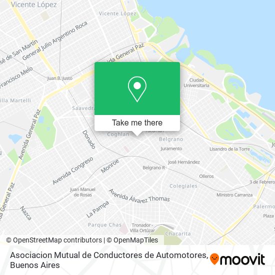 Mapa de Asociacion Mutual de Conductores de Automotores