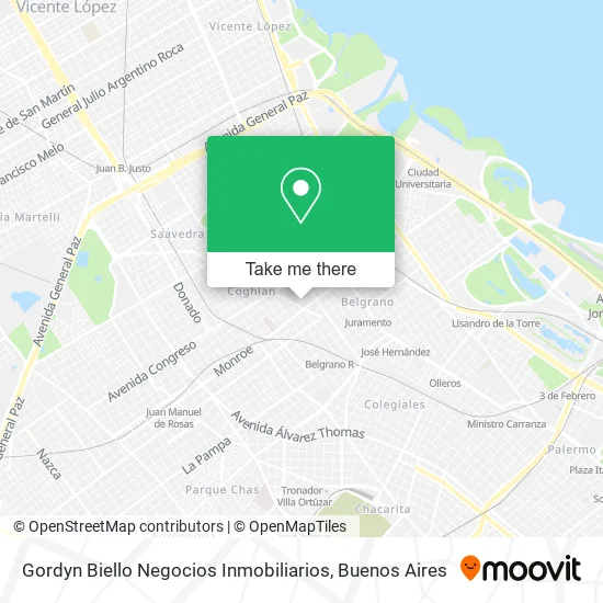 Mapa de Gordyn Biello Negocios Inmobiliarios