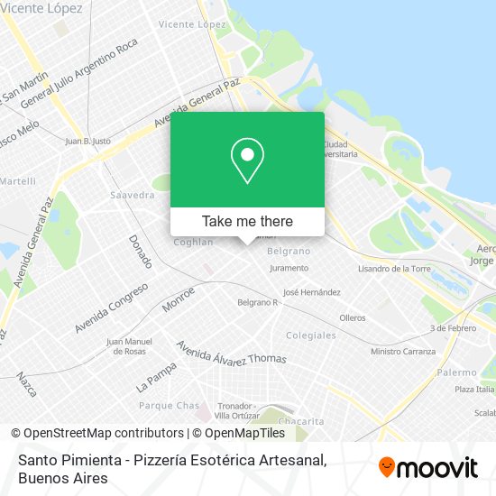 Mapa de Santo Pimienta - Pizzería Esotérica Artesanal