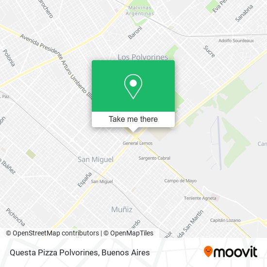 Questa Pizza Polvorines map
