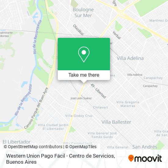 Mapa de Western Union Pago Fácil - Centro de Servicios