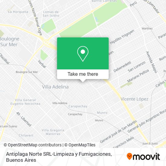 Mapa de Antiplaga Norte SRL-Limpieza y Fumigaciones