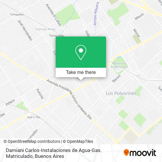 Damiani Carlos-Instalaciones de Agua-Gas. Matriculado map