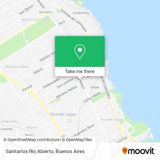 Sanitarios Rio Abierto map