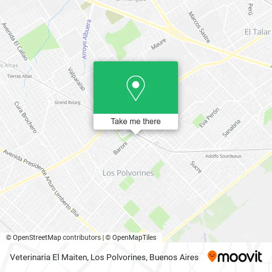 Mapa de Veterinaria El Maiten, Los Polvorines