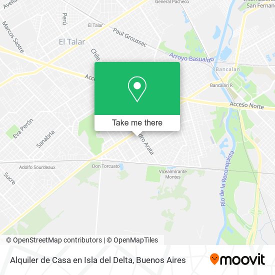 Mapa de Alquiler de Casa en Isla del Delta