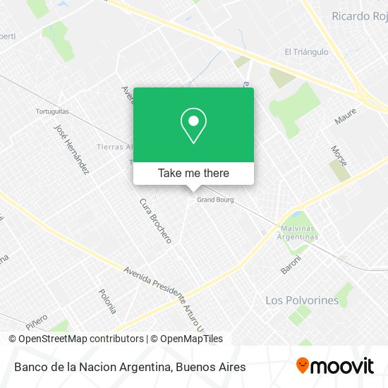 Mapa de Banco de la Nacion Argentina