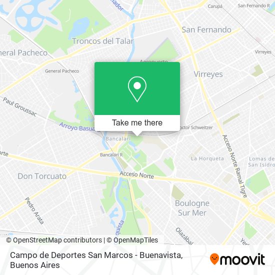 Mapa de Campo de Deportes San Marcos - Buenavista