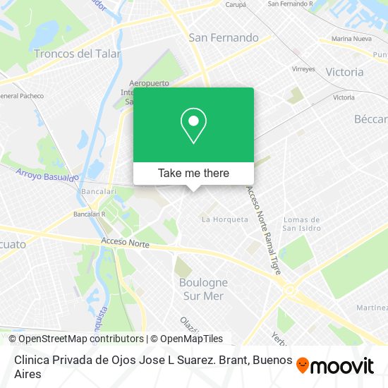 Mapa de Clinica Privada de Ojos Jose L Suarez. Brant