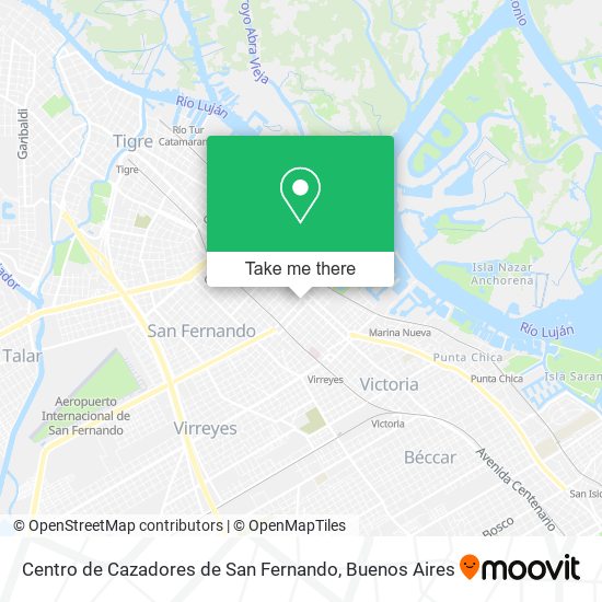 Mapa de Centro de Cazadores de San Fernando