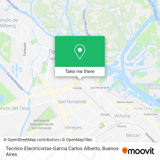 Mapa de Tecnico Electricistas-Garcia Carlos Alberto