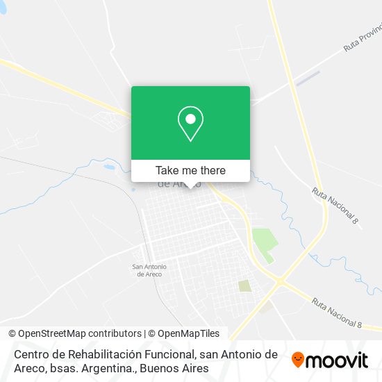 Mapa de Centro de Rehabilitación Funcional, san Antonio de Areco, bsas. Argentina.