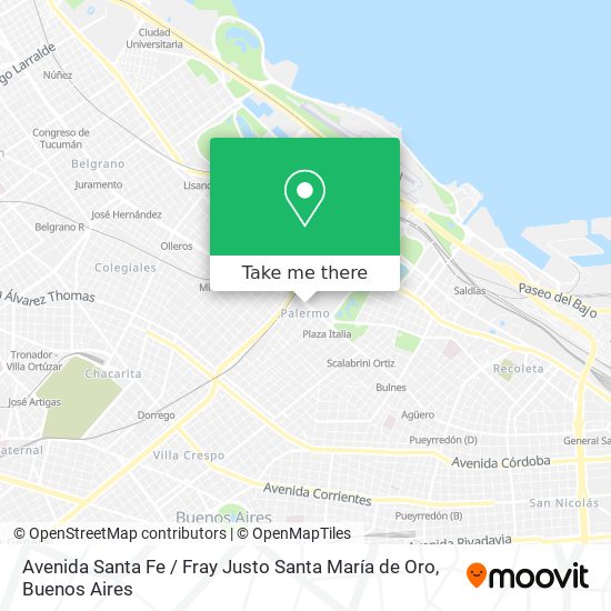 Avenida Santa Fe / Fray Justo Santa María de Oro map