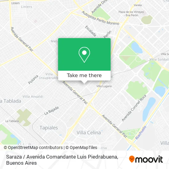 Mapa de Saraza / Avenida Comandante Luis Piedrabuena