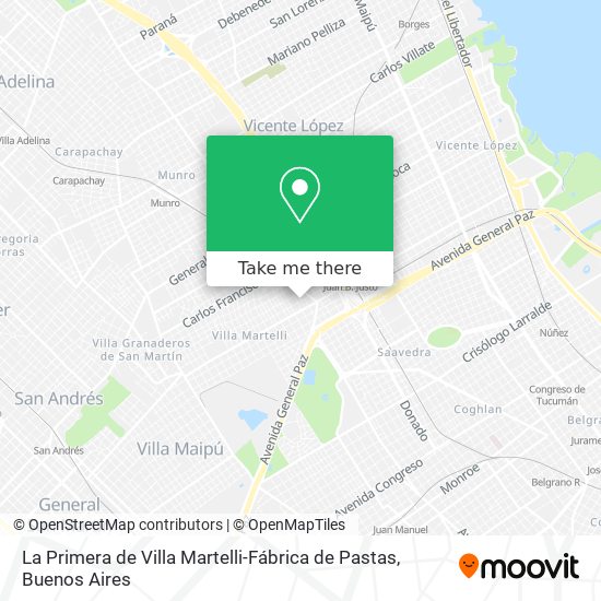 La Primera de Villa Martelli-Fábrica de Pastas map