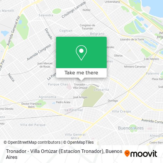 Tronador - Villa Ortúzar (Estacíon Tronador) map