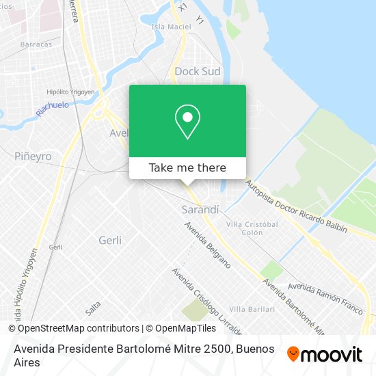Mapa de Avenida Presidente Bartolomé Mitre 2500