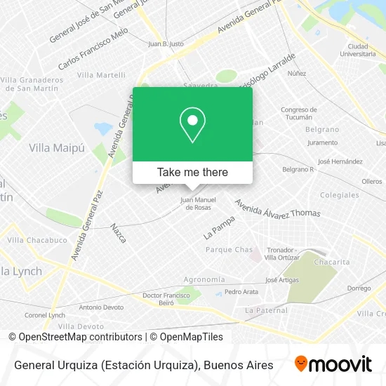 Mapa de General Urquiza (Estación Urquiza)