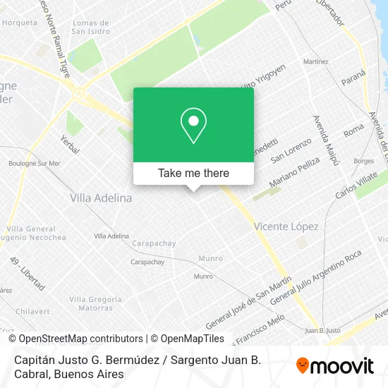 Mapa de Capitán Justo G. Bermúdez / Sargento Juan B. Cabral