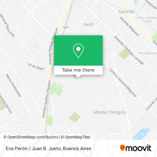 Mapa de Eva Perón / Juan B. Justo