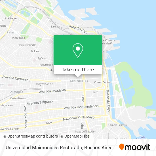 Mapa de Universidad Maimónides Rectorado