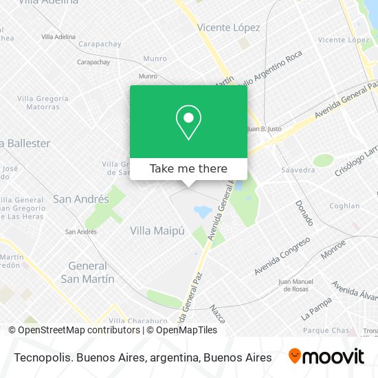 Tecnopolis. Buenos Aires, argentina map