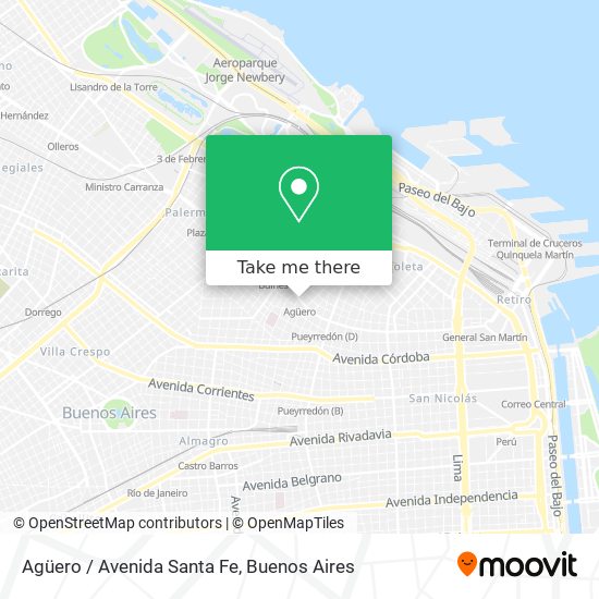 Mapa de Agüero / Avenida Santa Fe