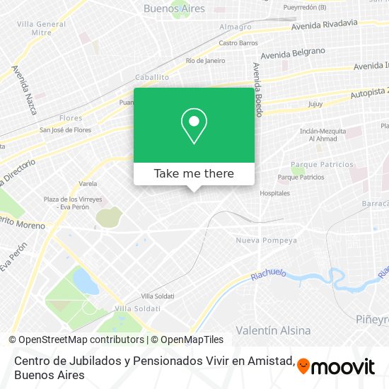 Centro de Jubilados y Pensionados Vivir en Amistad map
