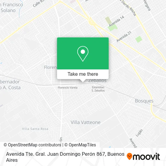Mapa de Avenida Tte. Gral. Juan Domingo Perón 867
