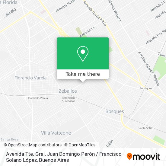 Avenida Tte. Gral. Juan Domingo Perón / Francisco Solano López map