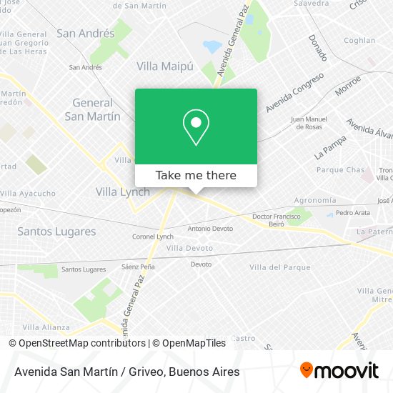 Avenida San Martín / Griveo map