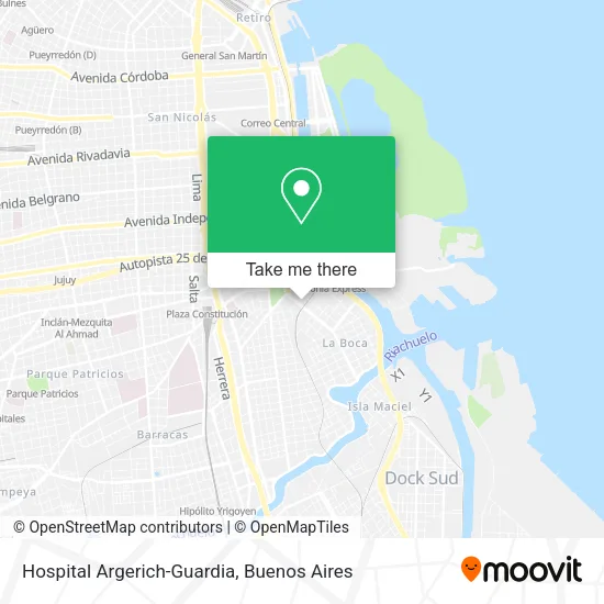 Mapa de Hospital Argerich-Guardia
