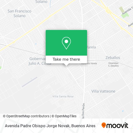Mapa de Avenida Padre Obispo Jorge Novak