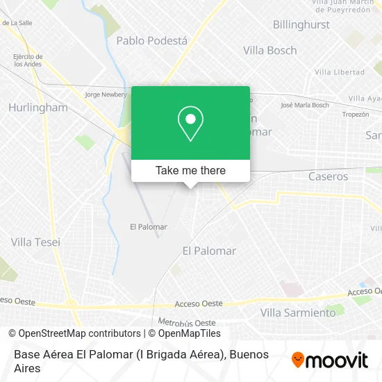 Mapa de Base Aérea El Palomar (I Brigada Aérea)