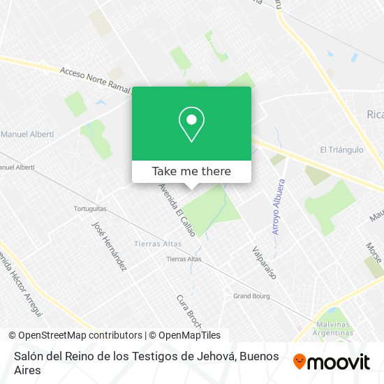 Mapa de Salón del Reino de los Testigos de Jehová