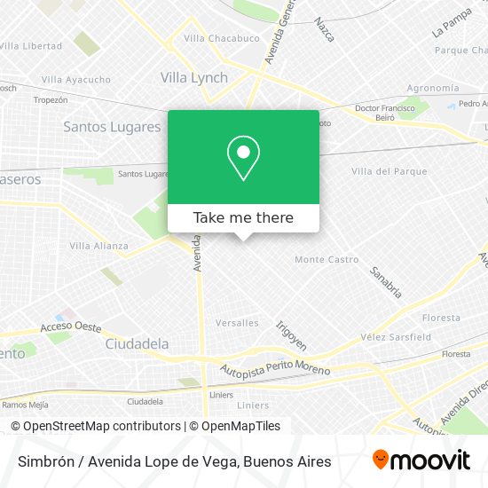 Mapa de Simbrón / Avenida Lope de Vega