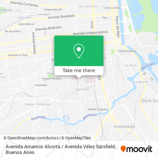 Mapa de Avenida Amancio Alcorta / Avenida Vélez Sársfield