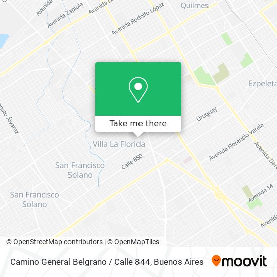 Camino General Belgrano / Calle 844 map