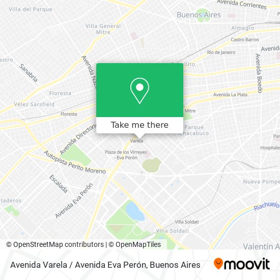 Mapa de Avenida Varela / Avenida Eva Perón