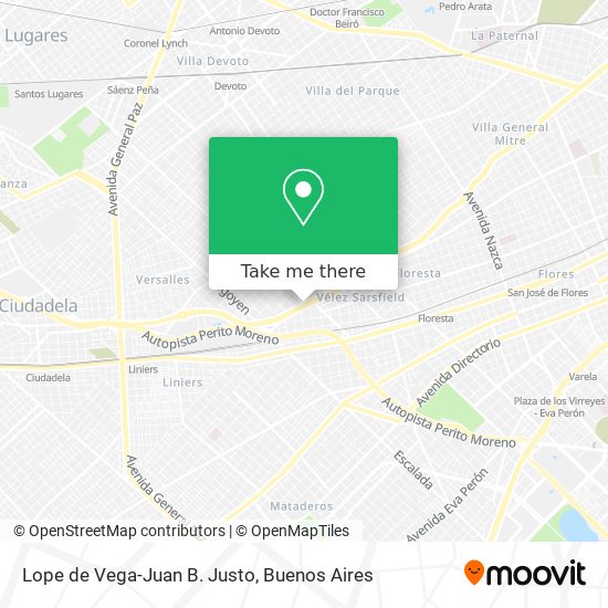 Lope de Vega-Juan B. Justo map