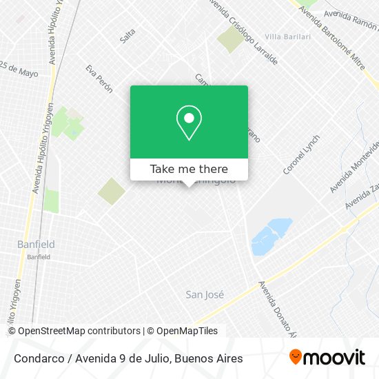 Mapa de Condarco / Avenida 9 de Julio