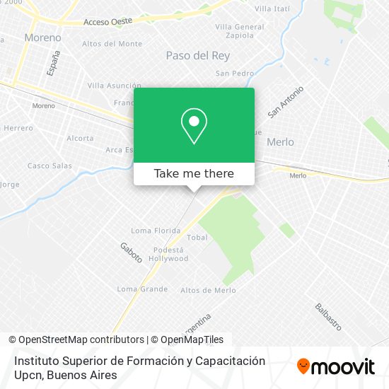 Mapa de Instituto Superior de Formación y Capacitación Upcn