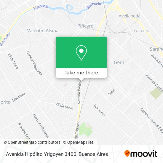 Mapa de Avenida Hipólito Yrigoyen 3400