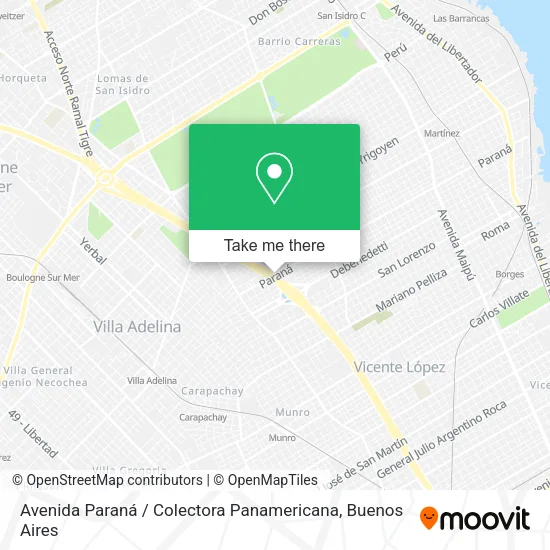 Mapa de Avenida Paraná / Colectora Panamericana