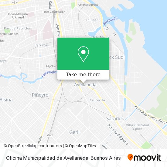 Mapa de Oficina Municipalidad de Avellaneda