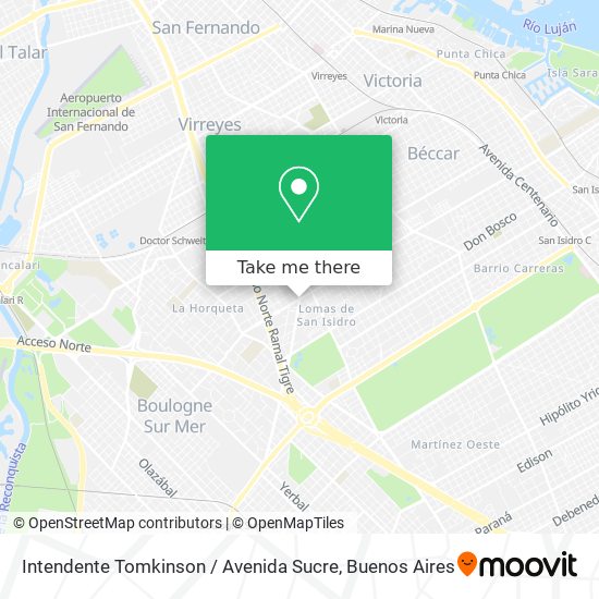 Intendente Tomkinson / Avenida Sucre map