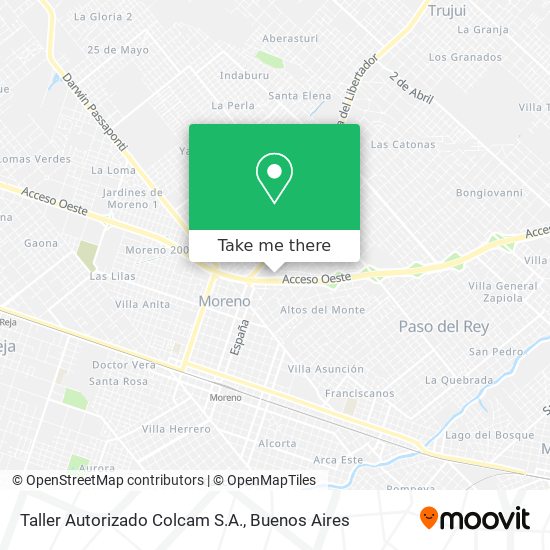Mapa de Taller Autorizado Colcam S.A.